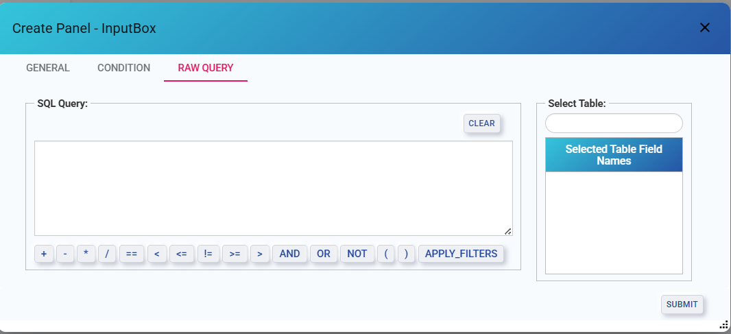 INPUT BOX RAW QUERY